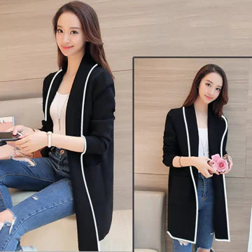 Long blazer cardigan best sale