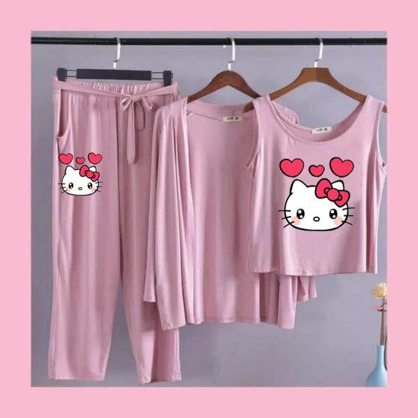 Womens 3pc Night Suit Printed ππ₯