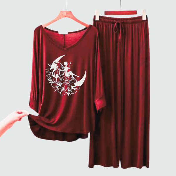 Mahroon V-Neck Women Night Suit PJ Set ARTICLE NO# 56 - AL TAQWA