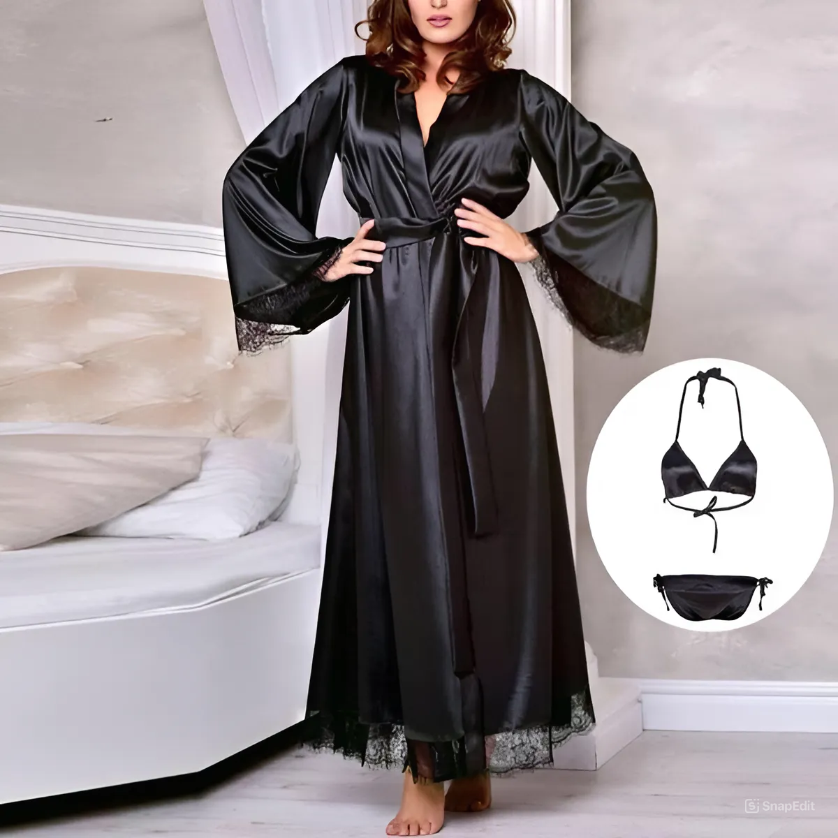 Black sleeping gown online