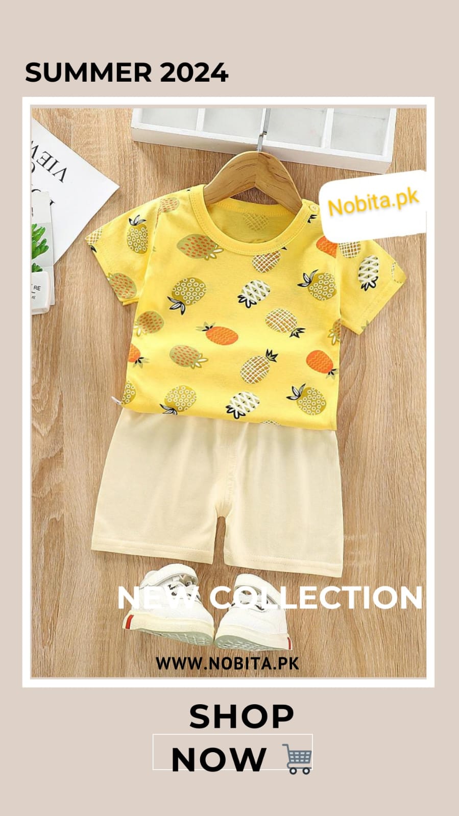 pineapple printed Half Sleeves Round Neck T shirt With Printed Shorts