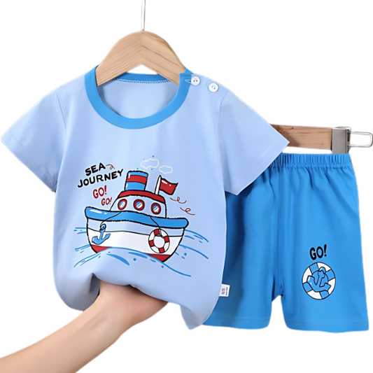 Blue Sea Journey Kids Short Sleeve Kids Wear