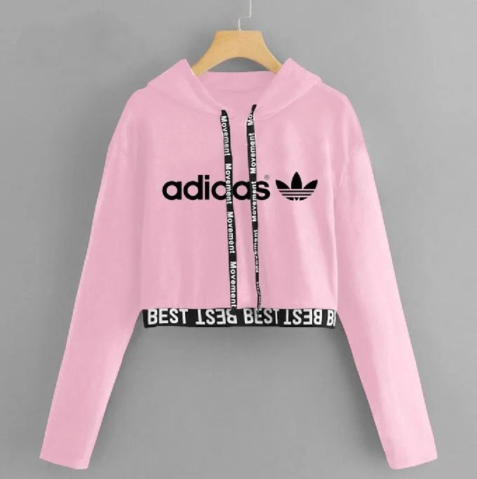 Pink Adidas Crop Top Pullover