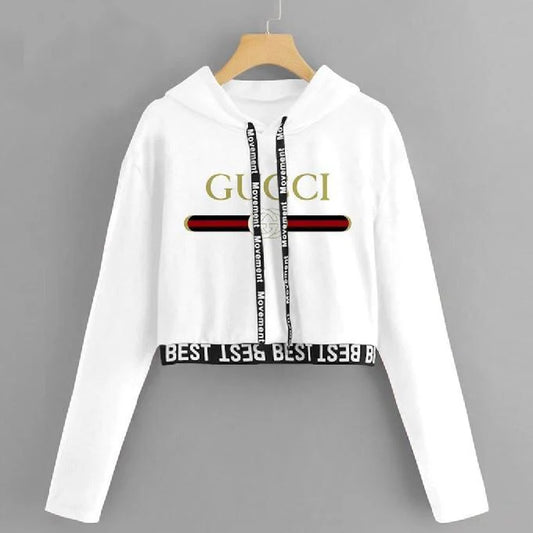 White Gucci Crop Top Pullover