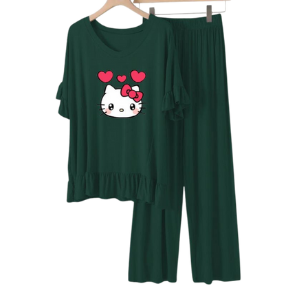 Bottle Green Frock Flapper style Loungewear - AL TAQWA