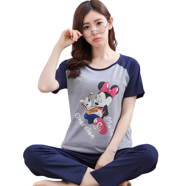 Minnie Mouse Mode Exercise Woman Print PJ Set - AL TAQWA