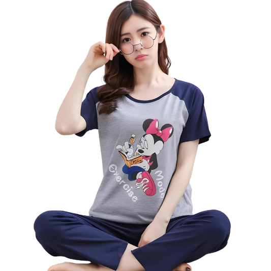 Minnie Mouse Mode Exercise Woman Print PJ Set - AL TAQWA