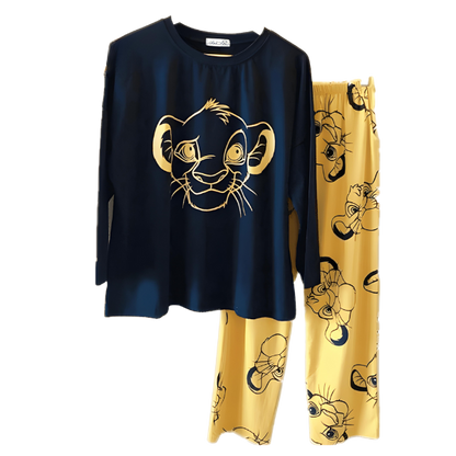 Black Yellow Lion Woman Pajama Set - AL TAQWA