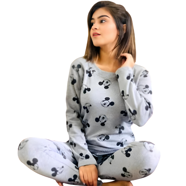 Mickey Mouse Printed Pajama set Night Suit Set For Women And Girls - AL TAQWA