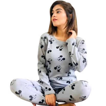 Mickey Mouse Printed Pajama set Night Suit Set For Women And Girls - AL TAQWA