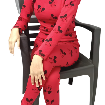 Mickey Mouse Printed Pajama set Night Suit Set For Women And Girls - AL TAQWA