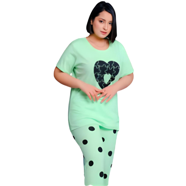 Heart Puzzle Women Night suit ( 3 colors) - AL TAQWA