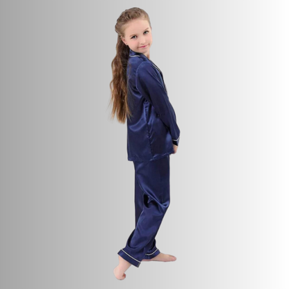 Blue Kids Silk Pajamas Set - AL TAQWA