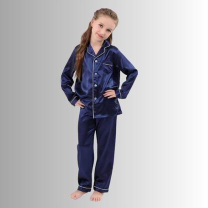 Blue Kids Silk Pajamas Set - AL TAQWA