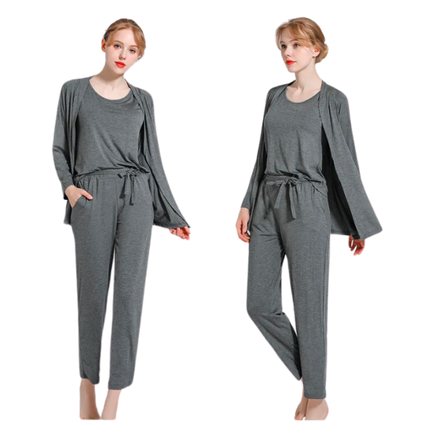 Long Sleeve Women Night Suit PJ Set 3 Pieces - AL TAQWA