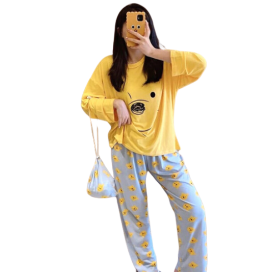 Yellow Winnie The Pooh Terno Sleeping Wear Pajama - AL TAQWA