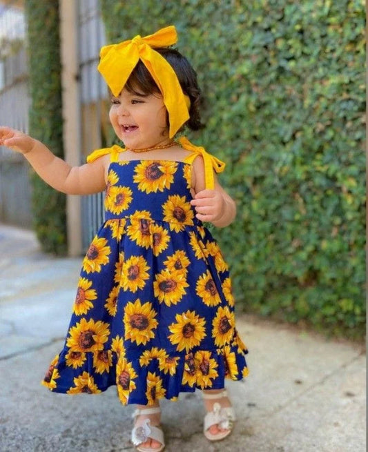 Sunflower Shade Kids Trendy Frock Style