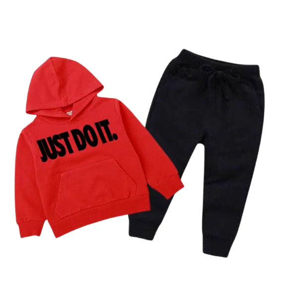 Just Do It Printed Kids Hoodie Set