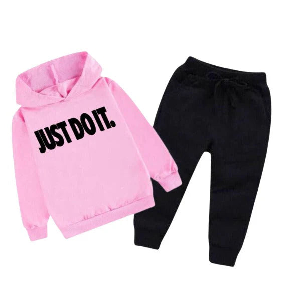 Just Do It Printed Kids Hoodie Set