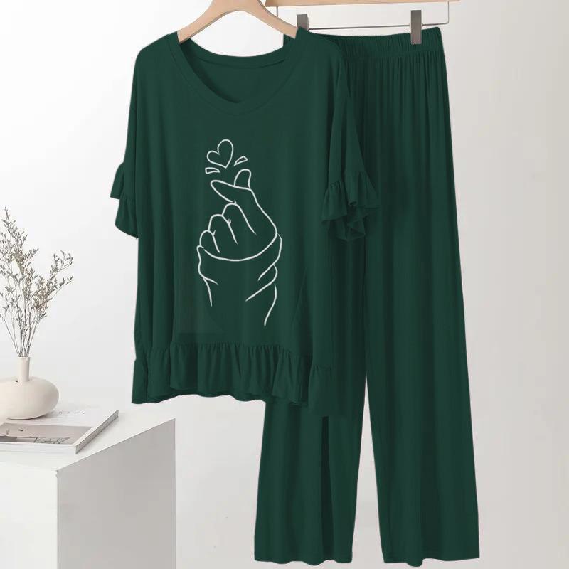 Bottle Green Frock Flapper style Loungewear - AL TAQWA