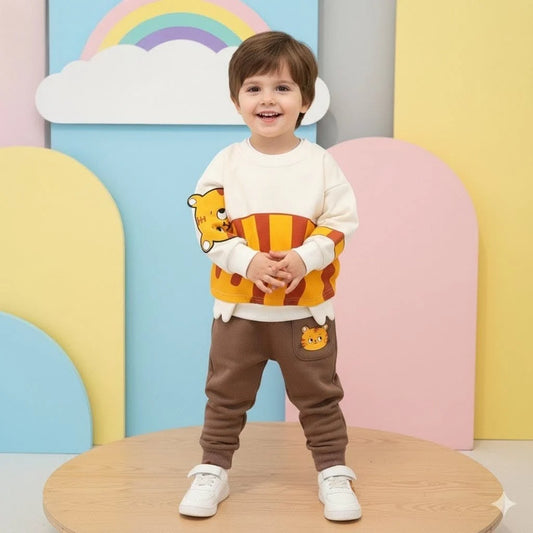 Meow Printed Kids Sweatshirt & Trouser