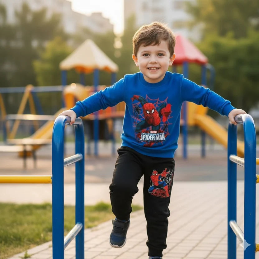 Blue  Spider man T Shirt with trouser