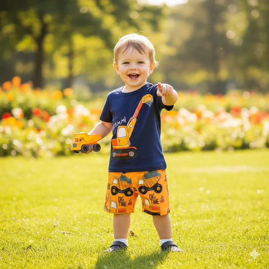 Truck Printed With Pocket Shirt + Shorts