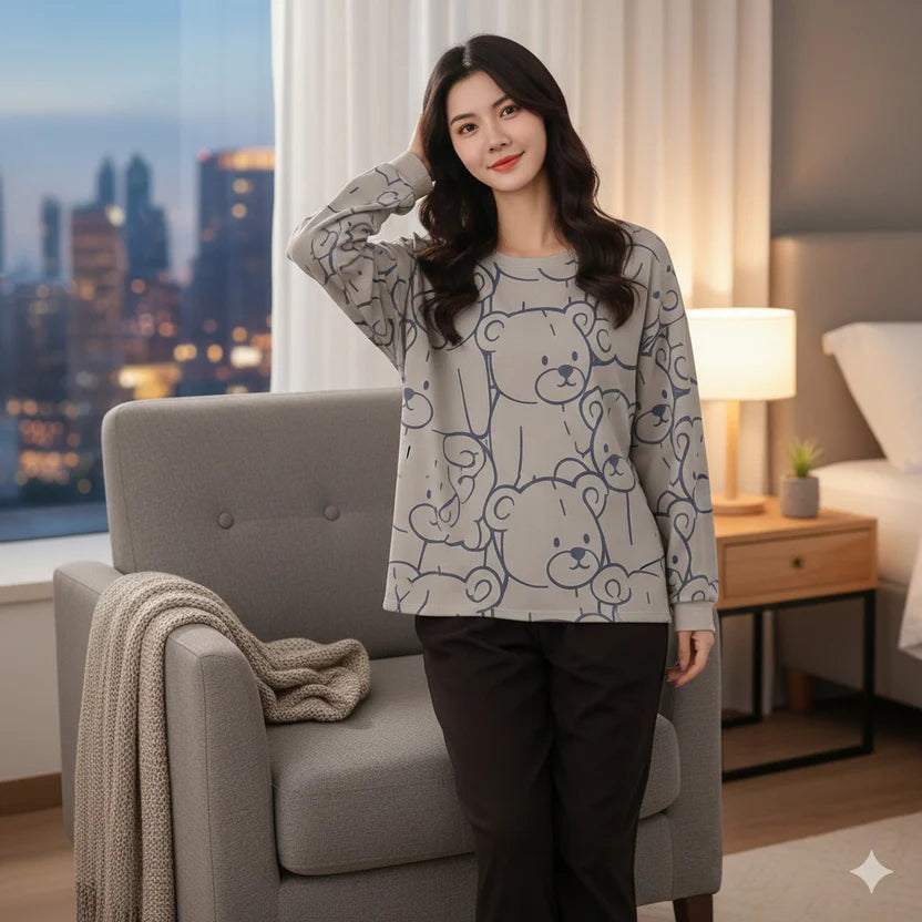 Grey Bears Ladies Night Suits